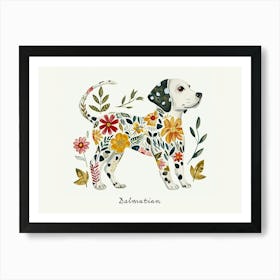 Little Floral Dalmatian Poster Art Print