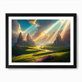 Mountain Valley Stream Art Print