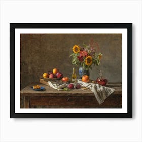 Still Life With Sunflowers Art Print