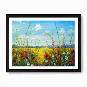 morning field of flowers Art Print