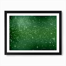 Emerald Tone Shining Star Background Art Print