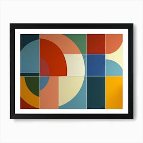 Modern Geometric 3d Mosaic Design Art Print