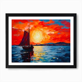 Whistlerian Boat On Gray Art Print