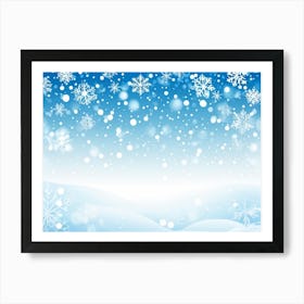 Template Snowfall Pattern Defocused Flier Holiday Frost Snowflake Fall Season Shine Blue (13) Art Print