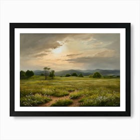 Sunset In The Meadow Art Print