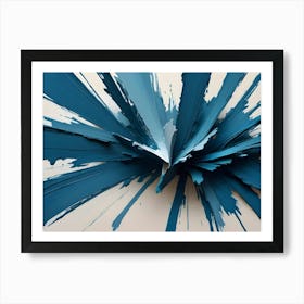 Abstract Art With A Blue Paint Splatter Effect, Creating A Dynamic And Energetic Design Art Print