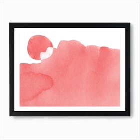 Minimal Pink Abstract 05 Mountain Art Print
