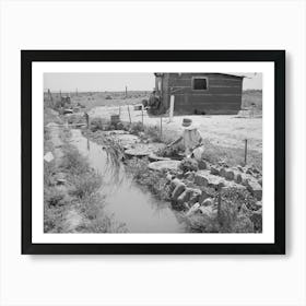 Garden By Irrigation Ditch And Home Of The Browning Family, Fsa (Farm Security Administration) Rehabilitation Borrowers Art Print