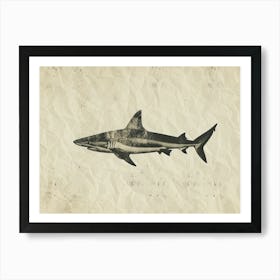 Zebra Shark Silhouette 4 Art Print