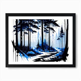 Blue Forest Art Print