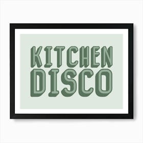 Kitchen Disco Sage Green Art Print