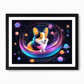 Galaxy Corgi 3 Art Print