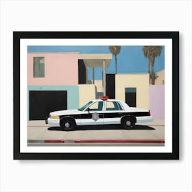 Los Angeles Abstract Police Car Painting Art Print