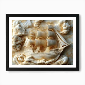 Ship In The Sea Art Print