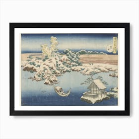 Snow On The Sumida River (Sumida), From The Series, Snow, Moon, And Flowers , Katsushika Hokusai Art Print