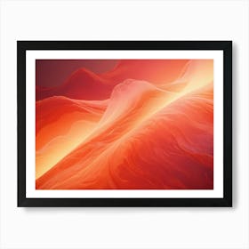 An Abstract Background Of Red And Orange, Wavy Lines, Creating A Soft And Flowing Visual Art Print