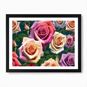 Colorful Roses 2 Art Print