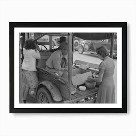 Mexican Lunch Wagon Serving Tortillas And Fried Beans To Workers In Pecan Shelling Plant, San Antonio, Texas By Art Print