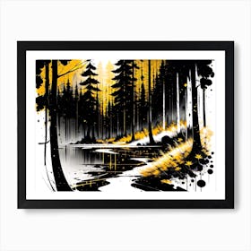 Splatter Forest 1 Art Print