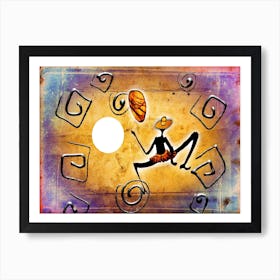 Tribal African Art Illustration In Painting Style 154 Art Print