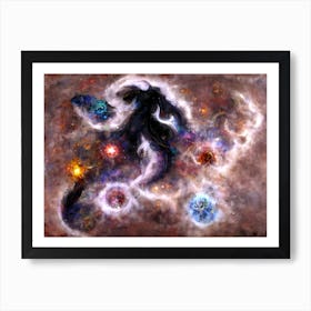 Celestial Symphony A Captivating Abstract Galactic Nebula Art Print