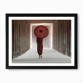 Buddhist Monks Traditional Clothes,Asia Backlight And Colorful Art Print