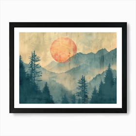 Vintage Landscape Illustration 8 Art Print