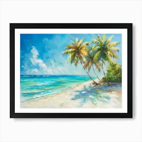 Palm Trees On The Beach Art Print