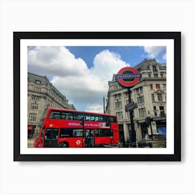 London Tube Station And Bus (UK Series) Art Print