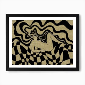 Float Print In Green And Black Art Print