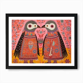 Fairy Penguin 2 Folk Style Animal Illustration Art Print