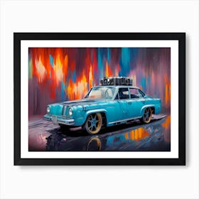 Blue Car Painting Art Print