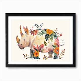 Little Floral Rhinoceros 2 Art Print