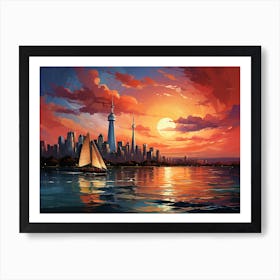 Sunset In Toronto Art Print