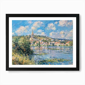 Serenity On The Lakeshore Painting Inspired By Paul Cezanne Art Print