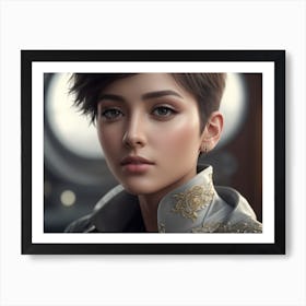 Cool Girl With Short Hair Art Print