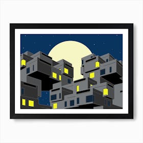 Habitat 67, Canada, Nightime Art Print