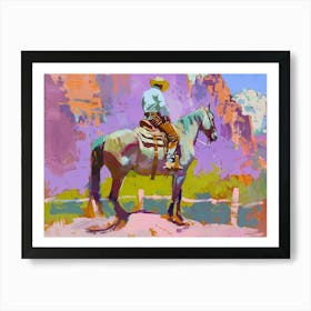 Neon Cowboy In Zion National Park Utah 1 Painting Art Print