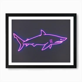 Neon Purple Smallscale Cookiecutter Shark 4 Art Print