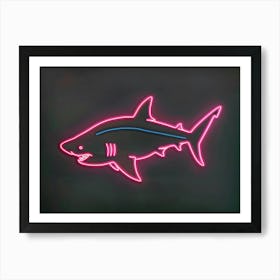 Neon Dark Red Whale Shark 4 Art Print