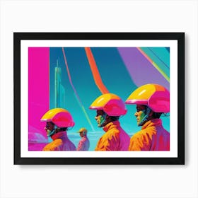 Futurism orange Art Print