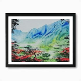 Misty Mountain Serenity Art Print