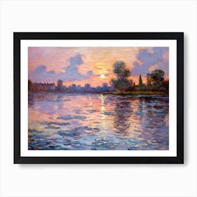 Sunset On The Seine 4 Art Print