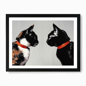 Two Cats Looking At Each Other Art Print