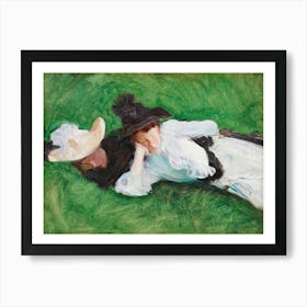 Two Girls On A Lawn, John Singer Sargent Art Print