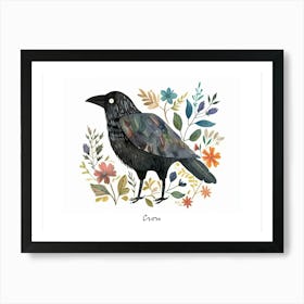 Little Floral Crow 1 Poster Art Print