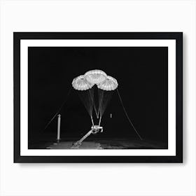 Black And White Negative Photograph Of Apollo 3 Parachute Cluster Art Print