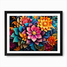 Colorful Flowers 8 Art Print