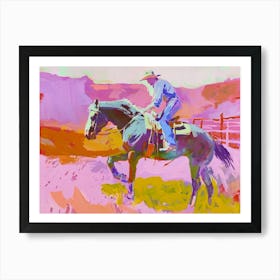 Neon Cowboy In Colorado Painting Art Print