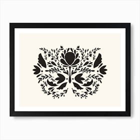 Floral Scandinavian Folk Art 6 Art Print